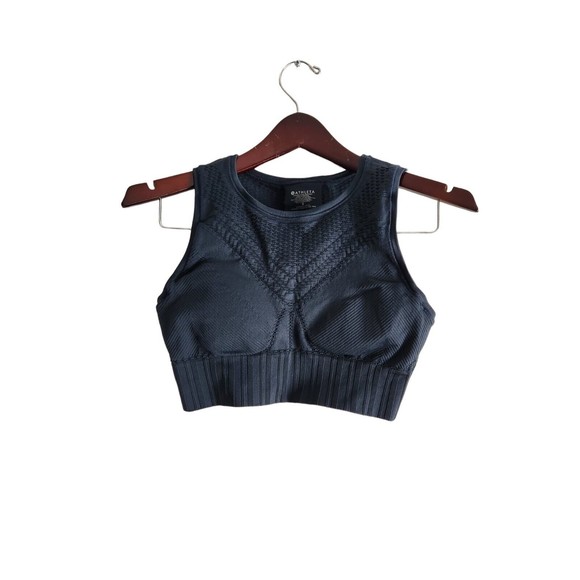 Athleta Womens Teal Nylon Blend Comfort Pullover Wireless Sports Bra Size Small‎ - Picture 1 of 6